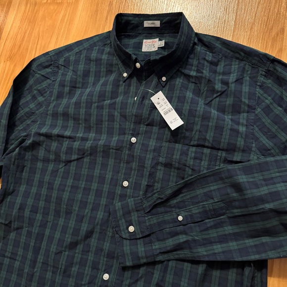 NEW- J Crew Secret Wash Lightweight Button Down Plaid Collared Shirt- Mens Large - Picture 1 of 10